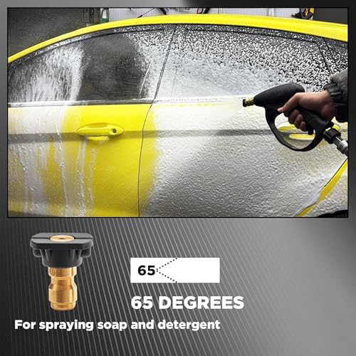 Pressure Washer Tips, 65 Degree Soap Nozzle Black, 7 Pack for Cars - Image 6