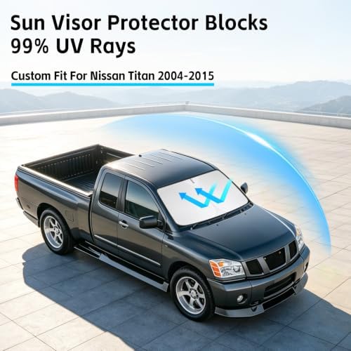 Windshield Sun Shade for Nissan Titan 2004-2015 Sunshade - Image 2