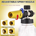 FENG PAI Foam Cannon for Pressure Washer with Dual-Connector Accessory, 7 Power Washer Sprayer Nozzles, 1/4" Quick Connect Double Tip Attachment Soap Bottle Sprayer Soap, 3600 PSI (Clear) - Image 5