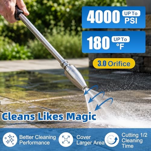 Pressure Washer Nozzles, 2 Pack 4000 PSI 360° Rotating Pressure Washer Tips Turbo Nozzle with 1/4" Quick Connect，7 Pack Pressure Washer Nozzle Tips Powerfully Cleaning for Car Concrete Brick - Image 3