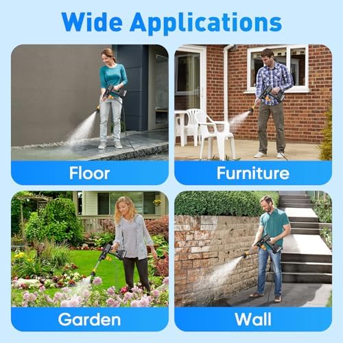Portable Cordless 600PSI Pressure Washer, 6-in-1 Nozzle with Jet Nozzles - Image 7