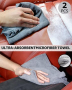 PRO Car Interior Cleaning Kit (9-Piece) - Deep Clean Tools for Leather, Dashboard & Upholstery | Boar Bristle Brush, Dual-Sided Scrub Sponge, Microfiber Towels, Polish Scrub Mitt, Detailing Brushes - Image 6
