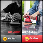 6 Inch Cordless Car Buffer Polisher With 2×4000mAh Batteries - Image 3