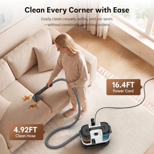 Portable Carpet & Upholstery Cleaner Machine, 21kPa Spot Cleaner Machine - Image 3