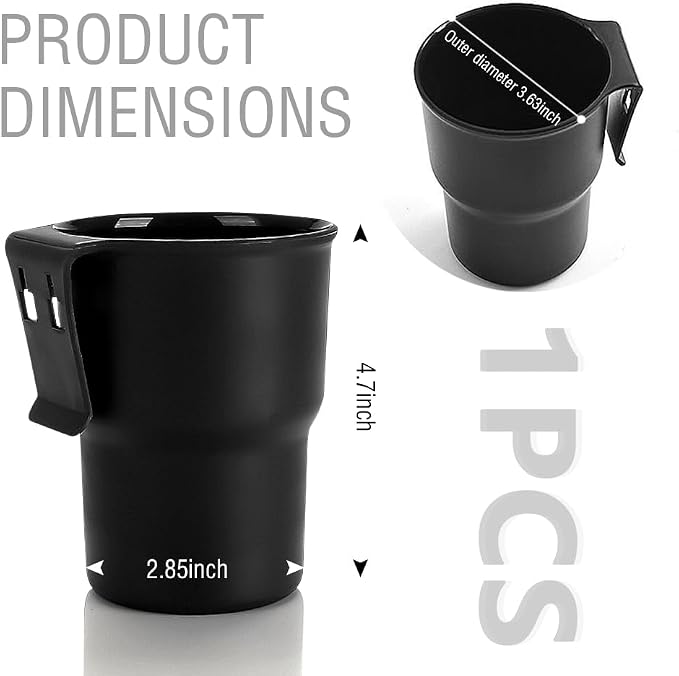 Hanging Cup Holder for Car Air Vents/Windows,Multi-Function Car Cup Holder Organizer/Car Trash Can,Universal Car Window Cup Holders with 2 Hooks Fits Most Cup Types (Black) - Image 2