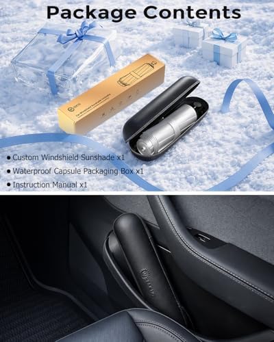 Weektic Windshield Sun Shade Umbrella, [Double Thickened Ice Crystal Coating] Sun & Heat Protection, Keep Car Cool & Protect Interior, Zero Light Leakage Small 53" L x 31" W - Image 4