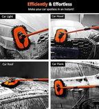 57'' Car Wash Brush with Long Handle Chenille Microfiber Car Wash Kit Mitt Retractable Bent Pole Car Wash Mop for Cars RV Truck Boat (Orange-2) - Image 5