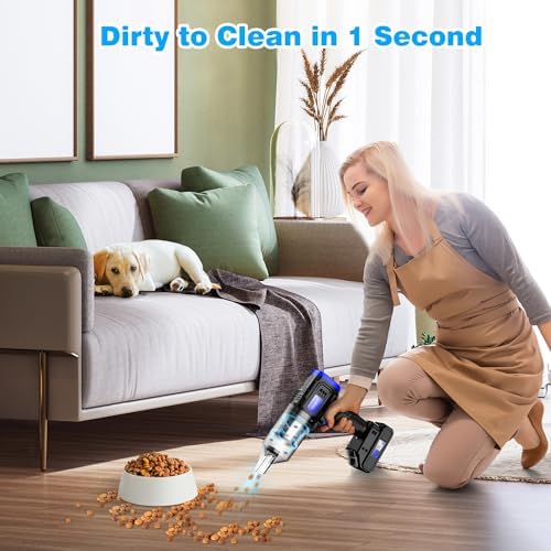 Car Vacuum Cordless, 35000PA Strong Suction Handheld Vacuum with 2 Detachable Batteries, 60Min Runtime Portable Vacuum Cleaner for Car Detailing, Pet Hair, Home Couch & Office, 350ML XL Dust Cup - Image 7