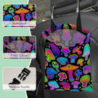 Bright Mushrooms Car Garbage Bag,Colorful Mushroom Waterproof Small Car Trash Bag Hanging Back of Seat,Drawstring Hanging Car Trash Bag with Adjustable Buckle for Car Accessories - Image 5