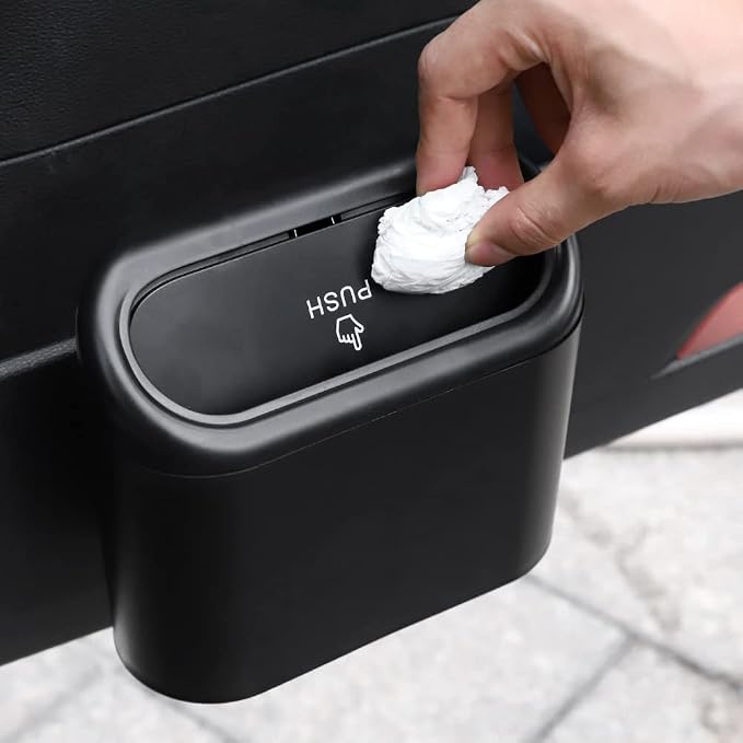 Accmor Car Trash Can with Lid, Mini Auto Dustbin Garbage Organizer Holder 2 Packs, Automotive Storage Container Bin with 60 Pcs Bags for Vehicle, Home, Office - Image 7