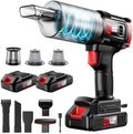 Car Vacuum Cordless, 35000PA Strong Suction Handheld Vacuum with 2 Detachable Batteries, 60Min Runtime Portable Vacuum Cleaner for Car Detailing, Pet Hair, Home Couch & Office, 350ML XL Dust Cup by CarVacuum