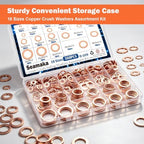 360PCS Crush Washer Oil Drain Plug,18 Sizes Copper Crush Washers Assortment Kit,Automotive Oil Pan Drain Plug Gasket M6 M8 M10 M12 M14 M16 M18 M20 M22 M24 - Image 4