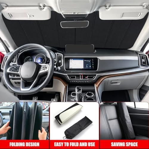 Windshield Sun Shade for Nissan Ariya EV 2023-2026,Accordion Folding Design - Image 6