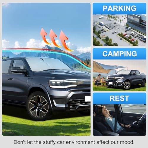 Custom Fit Windshield Sun Shade for 2010-2026 Dodge RAM 2500 3500 - Image 6