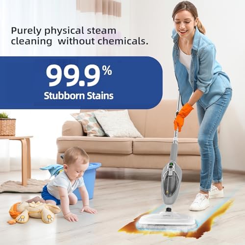 Steam Mop - 10-in-1 MultiPurpose Handheld Steam Cleaner Detachable Floor Steamer for Hardwood/Tile/Laminate Floors Carpet with 11 Accessories for Whole Home Use. - Image 4