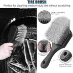 8Pcs Wheel Brush, Tire Brush, Wheel Cleaner Brush Set - 2 Soft Wheel Cleaning Brushes, Detailing Brush & Hard Tire Scrubber, Flexible and Durable Rim Cleaning Brush Kit for Wheels and Tires - Image 4