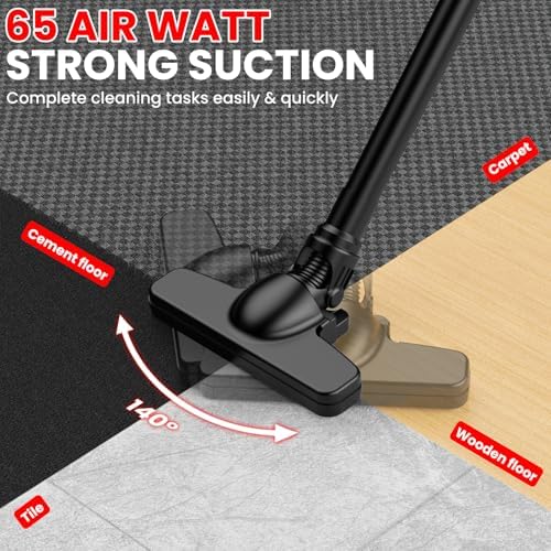 Cordless Vacuum for Miwaukee Battery, 5 in 1 Lightweight Handheld Vacuum Cleaner with 500W Powerful Motor, 46 CFM Portable Hand Vacuum with Filtration HEPA for Floor, Carpet(Battery Not Included) - Image 5