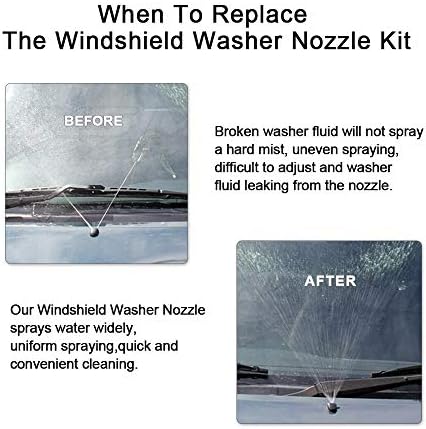 Front Windshield Washer Nozzles kit for 04-10 Toyota Sienna 05-12 Toyota Corolla 04-08 Toyota Solara 00-05 Toyota Tundra Replaces 85381-AE020 Wiper Spray Washer Jet with 3M Fluid Hose & 6 Connectors - Image 7