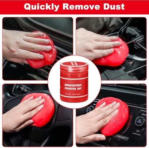 Windshield Cleaner Tool, 17Pcs Red Car Interior Cleaning Kit, Car Detailing Kit Interior Cleaner, Car Detailing Brushes, Car Cleaning Gel, Inside Cleaning Supplies Accessories for Women Girls - Image 5