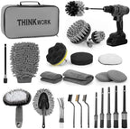 THINKWORK Car Detailing Kit with Multi-Size Drill Brushs & Extension Pole by THINKWORK