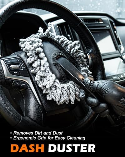 Windshield Cleaner Tool, 18Pcs Car Interior Detailing Brush Set, Inside Windshield Cleaning Kit with 200g Cleaning Gel, Duster Brush, 2 Microfiber Pads, Car Detailing Supplies for Men (Gray) - Image 6