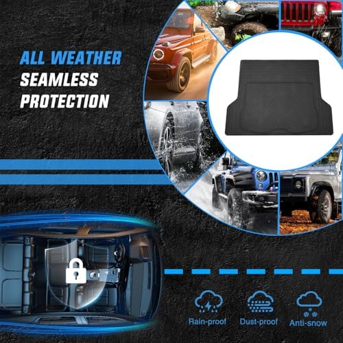 Nilight Rubber Cargo Mats for Cars Trucks SUVs | Universal Trim to fit for Most Vehicles, All Weather Protection Heavy Duty Cargo Liners - Image 5