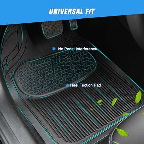 Nilight PVC Floor Mats for Cars Trucks SUVs | Universal Trim to fit for Most Vehicles,All Weather Protection Heavy Duty Floor Liners,Pack of 4 - Image 2