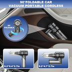 Car Vacuum Portable Cordless with 18000Pa Suction, 4 in 1 Air Duster & Mini Vacuum Cleaner High Power Foldable Rechargeable, Brushless Motor Handheld Vacuum Cordless for Home Office Pet Hair - Image 6