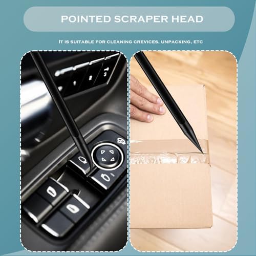 Crevice Cleaning Tool,Plastic Scraper Set Detailing Kit,9 Pcs Car Detailing Supplies for Tight Crevices,Label Removal,Non-Scratch Implement for Dirt,Kitchen,Car Interior Details - Image 5