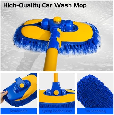 Ordenado 15° Curved Car Wash Brush with Long Handle, Scratch-Free Mop Head - Image 7