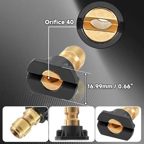 Pressure Washer Tips, 65 Degree Soap Nozzle Black, 7 Pack for Cars - Image 3