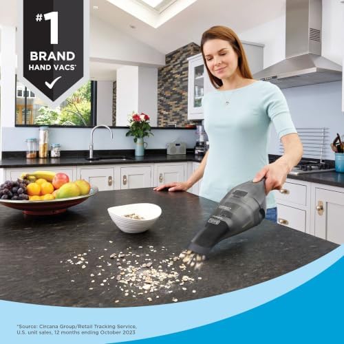 BLACK+DECKER dustbuster Handheld Vacuum, 8V Cordless, Hand Vacuum for Quick Cleanup with Crevice Tool and Washable Filter (HNVC220BCZ01) - Image 5