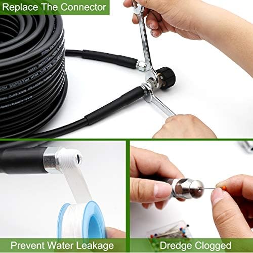 Sewer Jetter Kit 50FT for Pressure Washer, 5800PSI Drain Cleaner Hose - Image 6