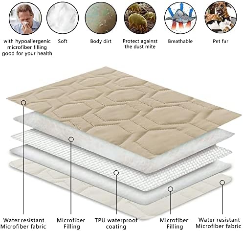 Waterproof Blanket Couch Cover for Dogs Non-Slip Pet Sofa Protector | Tcksstex Non-slip waterproof couch cover scratch resistant machine washable protects sofa bed car (82x82- Beige) - Image 4