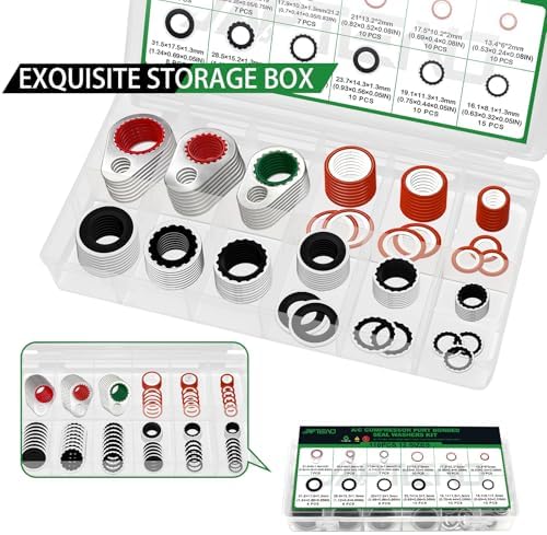 110PCS A/C Compressor Port Bonded Seal Gasket Kit, A/C Seal Washers - Image 6