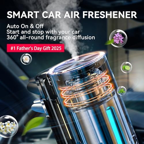 Smart Car Air Freshener,Grey,with 6×10ml Assorted Fragrance Oils - Image 2