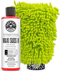 Chemical Guys CWS_101_16W Car Wash Starter Bundle - Maxi-Suds II Foaming Car Wash Soap, 16 oz, Cherry Scent + Green Chenille Wash Mitt (2 Items) Works on Cars, Trucks, SUVs, RVs & More by ChemicalGuys