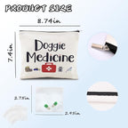 Doggie Medicine Bag with Pill Bags for Travel Medical Med Storage Bags with Zipper Dog Things Canvas Bag for Dog Mom Christmas Birthday Gifts for Doggie Dad Travel Cosmetic Makeup Bags Organizer Pouch - Image 2