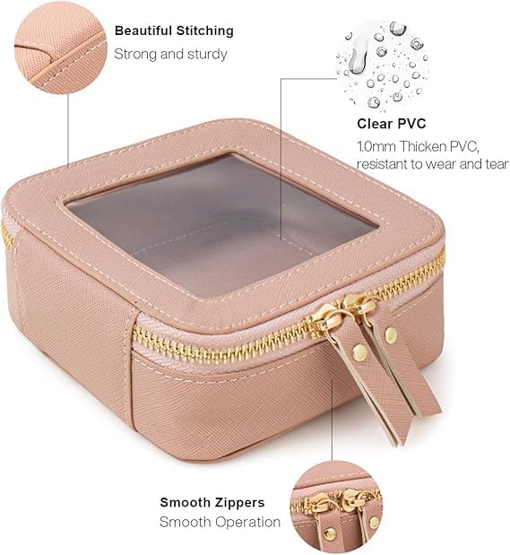 Clear Makeup Bag Small, Mini Travel Cosmetic Case Transparent TSA Approved Toiletry Bag with Zipper Portable Make Up Pouch for Purse Traveling Car Essentials Organizer for Women Men - Image 5