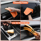 Windshield Cleaner Tool, 15Pcs Car Interior Cleaning Kit, Detailing Kit Cleaner, Detailing Brush, Cleaning Gel, Inside Cleaning Supplies Accessories for Trucks, SUVs, RVs Window - Image 6