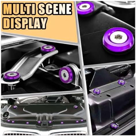 smilfuy 20PCS Aluminum Bumper Fender Washer Stainless Steel Bolts, Purple - Image 6