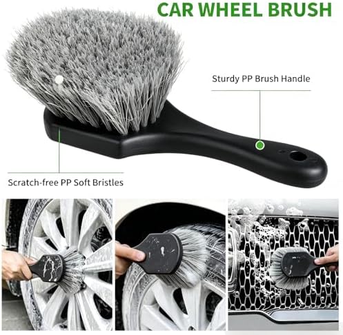 12Pcs Car Wash Kit, 62'' Car Wash Brush with Long Handle Microfiber Carwash Brush Mop Mitt Kit Car Car Washing Supplies Cleaning Kit for Cars RV SUV Truck Boat - Image 3