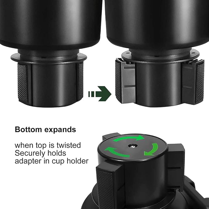 Cup Holder Expander, Adjustable Car Cup Holder for Car with Phone Holder, Automotive Cupholders for for Yeti, Hydro Flasks Bottle with Expandable Base, Cars Cupholder Insert - Image 7