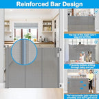 Reinforced 42" Tall X 80" Wide Retractable Baby Gate Extra Tall Cat Gate for Stairs No Sag Retractable Baby Gates for Doorways No Wrinkle Mesh Gates for Kids or Pets with Reinforced Strips, Gray - Image 4
