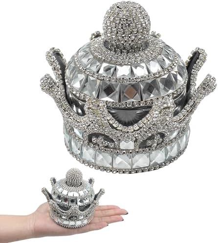 Crown Air Freshener for Car, Crystal Fragrance Diffuser, Air Freshener Holder, Crystal Crown Fresheners Ornament Bottle for Car Dashboard Interior Home Office Decoration (Silver, No Perfume) by Marsrut
