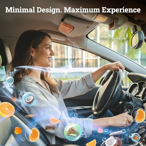 Car Air Freshener - Wood Air Freshener - Car Odor Eliminator for Visor Clip-Variety Scent Refill, Vehicle Scent Diffuser for Cabin, Truck & SUV - Pack of 4 (Teak-Amber-Cabana-Open Air)-CLIP INCLUDED - Image 2