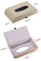 AuMoHall Beige Tissue Box Cover PU Leather Rectangular Tissue Holder for Home Car Office Decor (NO Paper Towel) - Image 3