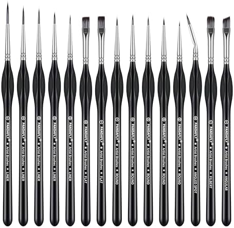 PANDAFLY Detail Paint Brushes Set for Fine Detailing & Art Painting, 15pcs by PANDAFLYArtSupplies