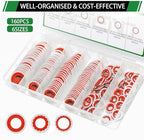 160PCS A/C Compressor Port Bonded Seal Gasket Kit, A/C Seal Washers - Image 4