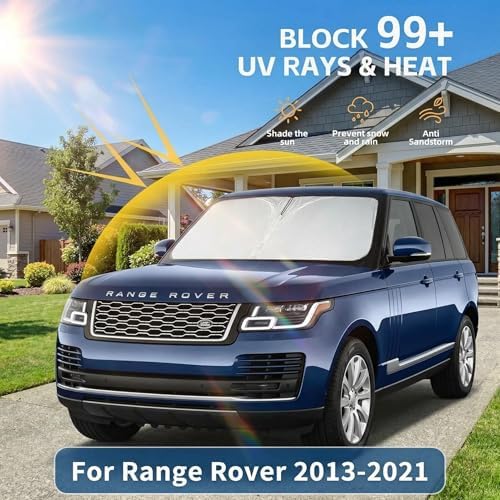 Windshield Sun Shade for Range Rover 2013-2021 Sunshade Front Window Shade Custom Fit Rover Accessories Sun Visor Foldable Shade Blocks UV Rays Accessories - Image 2